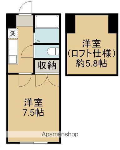 仙石線 陸前高砂駅 徒歩8分 2階建 築34年(1K/2階)の間取り写真