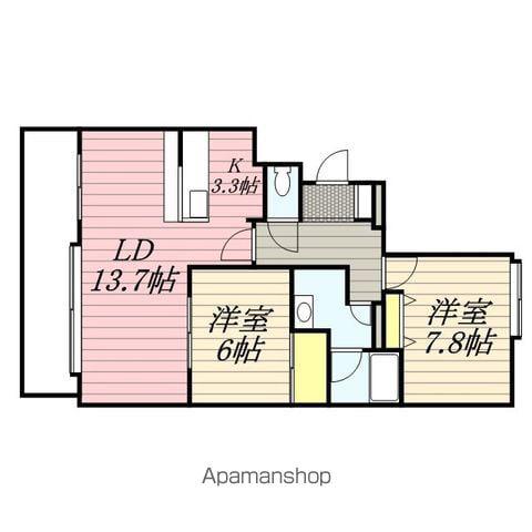 107松井ビル(2LDK/1階)の間取り写真