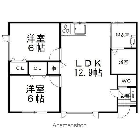 ファミール錦8号棟(2LDK)の間取り写真