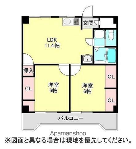 アーバンコート庄内Ⅱ(2LDK/3階)の間取り写真