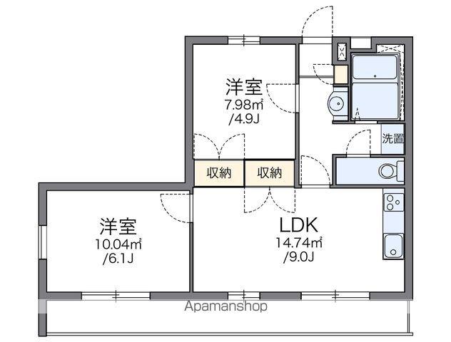 レオパレス翔(2DK/2階)の間取り写真