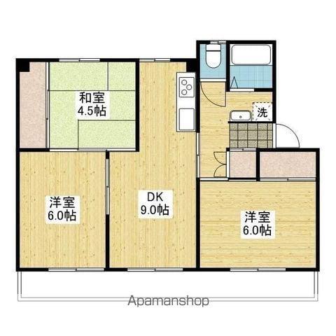 メゾン久米1号棟(3DK/4階)の間取り写真