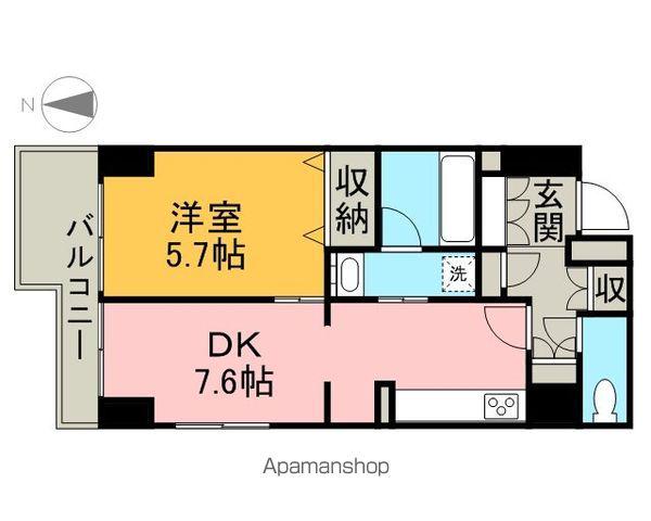 CASSIA車道(1LDK/3階)の間取り写真