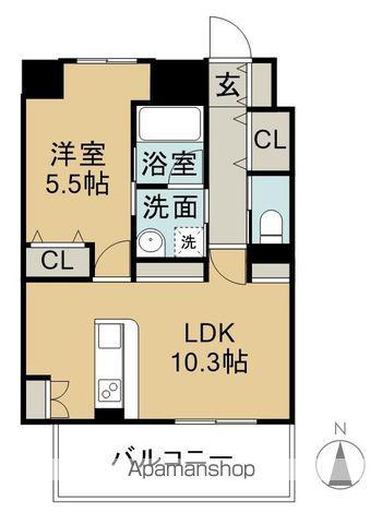 プログレス久保田(1LDK/5階)の間取り写真