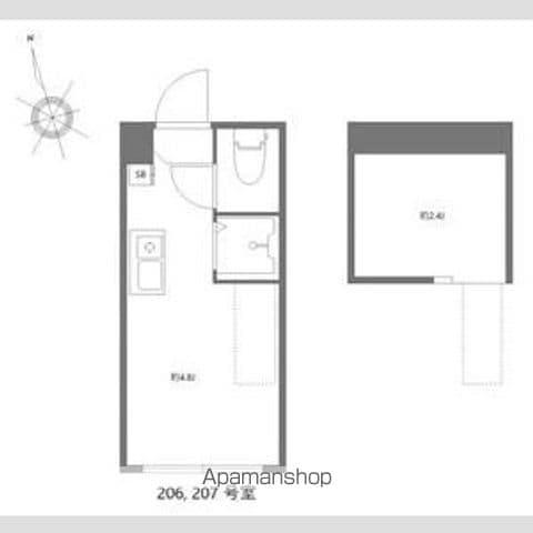 ハーモニーテラス高円寺南Ⅴ(ワンルーム/2階)の間取り写真