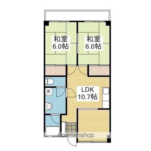 スミタスヴィレッジ土居田(2LDK/3階)の間取り写真