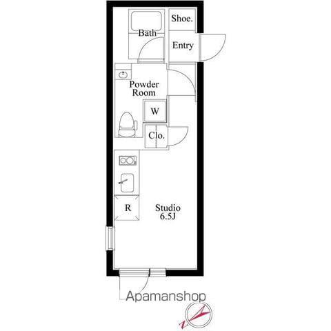 PASEO市谷台町Ⅱ(ワンルーム/2階)の間取り写真