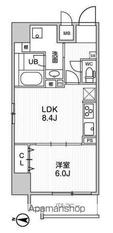 ROOTS KIKUKAWA(1LDK/4階)の間取り写真