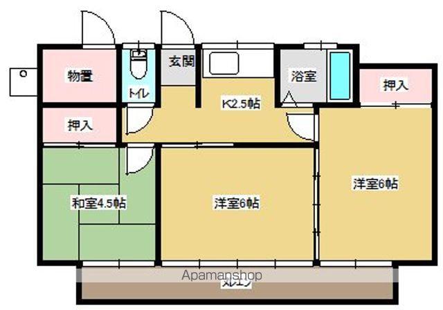 東北本線 二本松駅 徒歩23分 1階建 築52年(3K)の間取り写真
