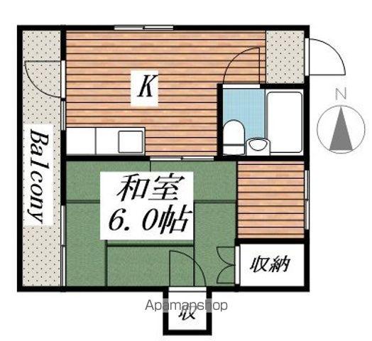 メゾン・ド・原宿(1DK/1階)の間取り写真