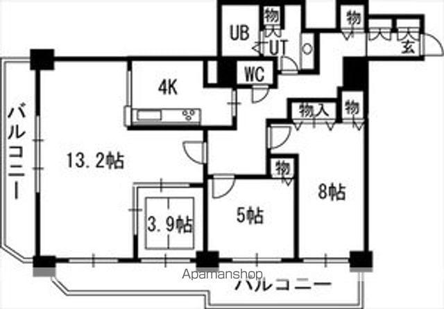 知事公館前タワーレジデンス(3LDK/9階)の間取り写真