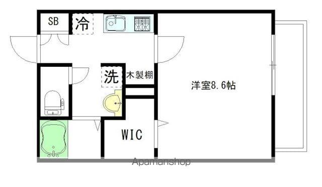 メゾン照庵(1K/2階)の間取り写真