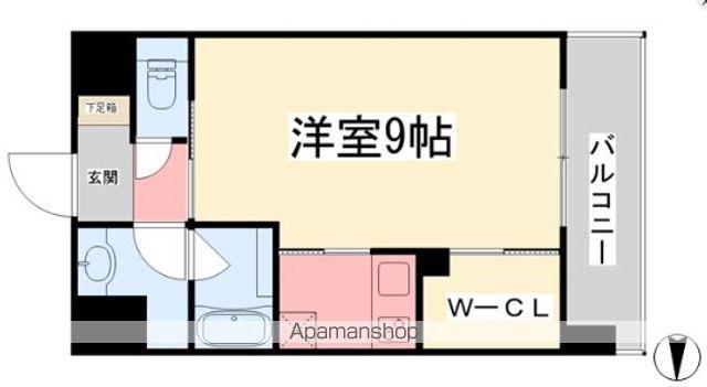 ルスト山越(1K/8階)の間取り写真