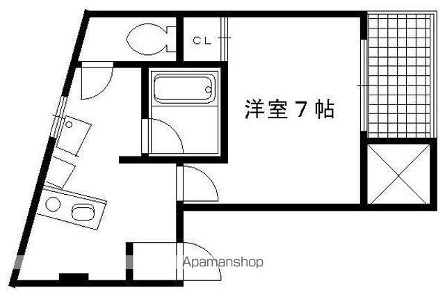 中徳マンション(1K/2階)の間取り写真