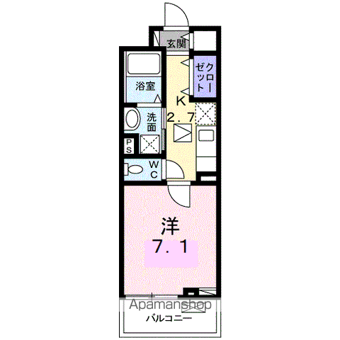 ソラーレ(1K/1階)の間取り写真