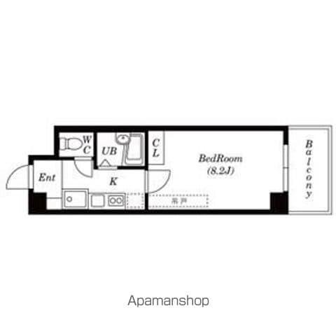 ウエストIN星ヶ丘(1K/2階)の間取り写真