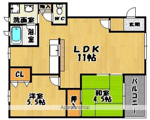 エン・フィールド 大饗(2LDK/2階)の間取り写真