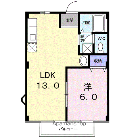 セピアコートSATO(1LDK/2階)の間取り写真