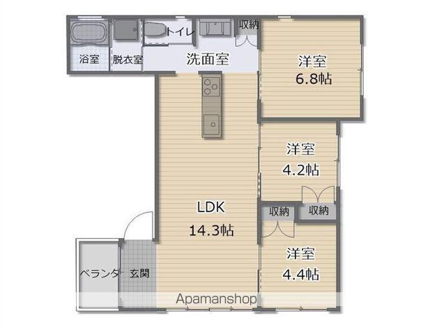 KURASU(3LDK/2階)の間取り写真