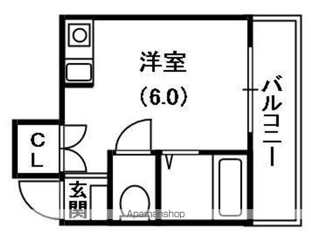 メビウス 香里 レジデンス(ワンルーム/3階)の間取り写真
