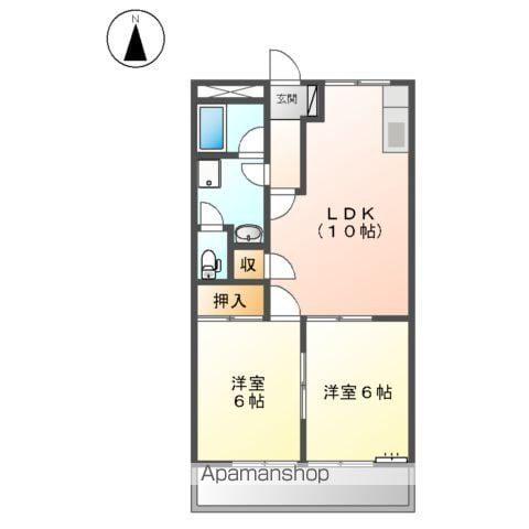 サンハイムシバ(2LDK/2階)の間取り写真