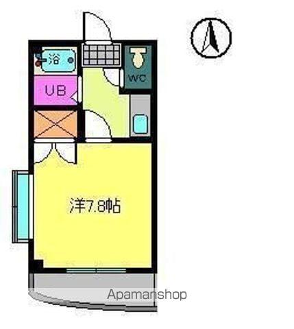 キャンパス中央(1K/3階)の間取り写真