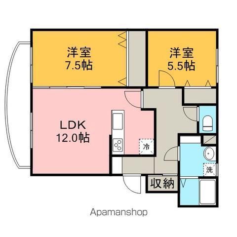 アルソ加賀野(2LDK/2階)の間取り写真