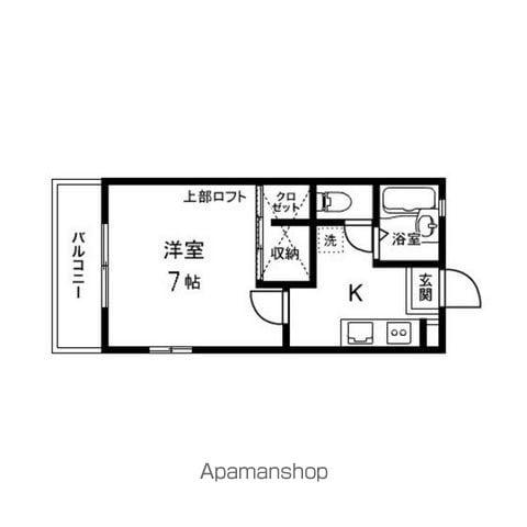 アブニールⅠ(1K/2階)の間取り写真