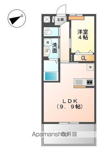 スカイピース(1LDK/1階)の間取り写真