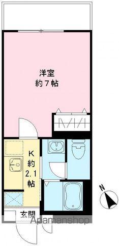 クレッセント山王(1K/2階)の間取り写真