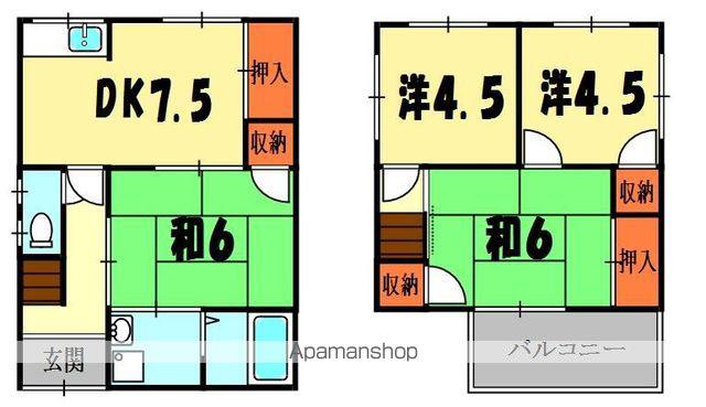 京阪電気鉄道京阪線 香里園駅 徒歩18分 2階建 築60年(4DK)の間取り写真