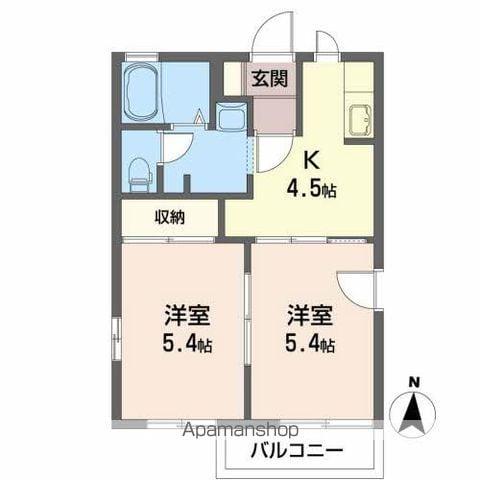 エスメラード C(2K/2階)の間取り写真