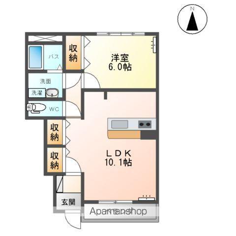 グレーシアⅠ(1LDK/1階)の間取り写真
