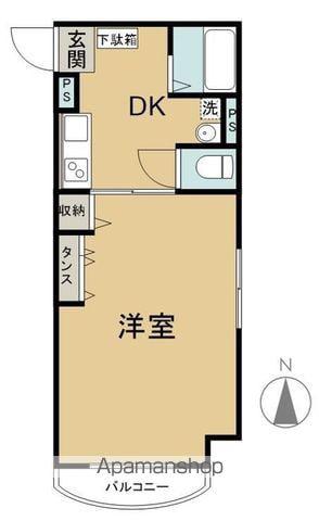 マルイブーゲンビリア(1DK/1階)の間取り写真