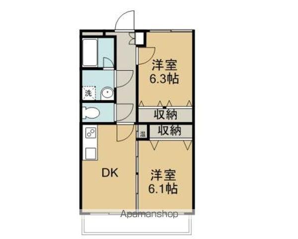 ブランシュ・ネージュ(2DK/1階)の間取り写真