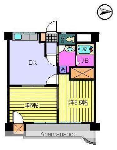 ノイシュロス久万ノ台(2DK/7階)の間取り写真