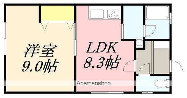 亀田港町1棟2戸(1LDK/1階)の間取り写真