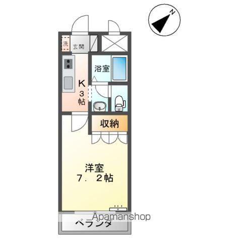 ビューパレスSAKURA(1K/2階)の間取り写真