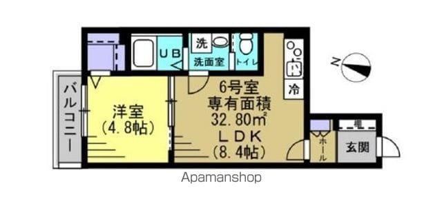 グランダ千葉(1LDK/1階)の間取り写真