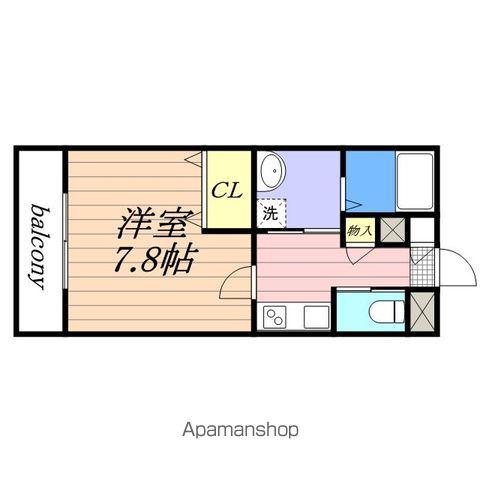 HARU(1K/4階)の間取り写真