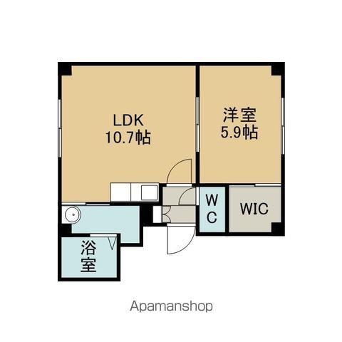 エルドラード栄町B(1LDK/1階)の間取り写真