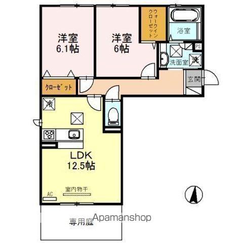 メゾンシャトー神照(2LDK/1階)の間取り写真