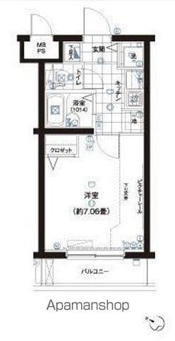 ガリシア江古田(1K/2階)の間取り写真