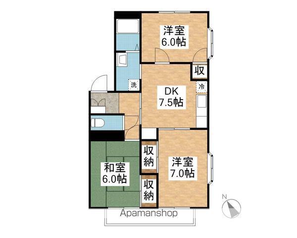 萬寿シティA(3DK/2階)の間取り写真