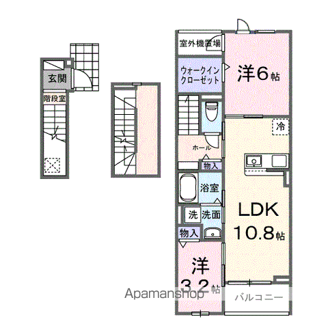 ピースフルⅢ(2LDK/3階)の間取り写真