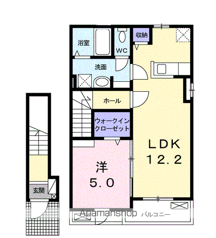サニーヒル Ⅱ(1LDK/2階)の間取り写真