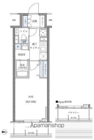 パークアクシス新栄(1K/15階)の間取り写真