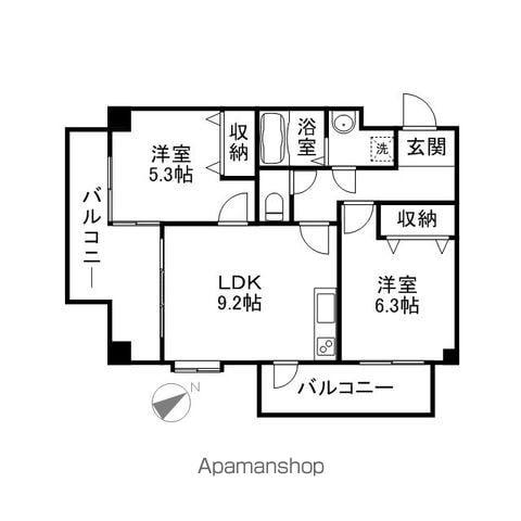 ボアモーカ野多目(2LDK/4階)の間取り写真