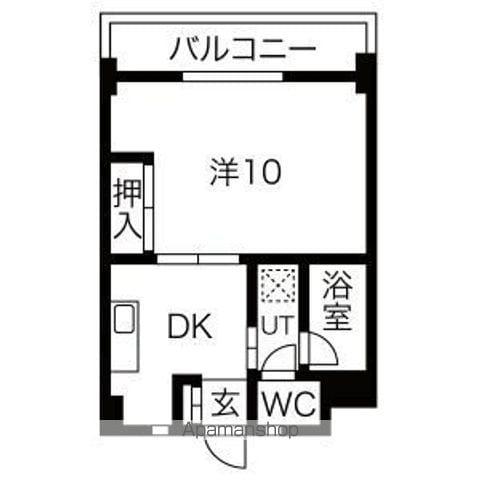 グリーンハイツ徳川(1DK/3階)の間取り写真