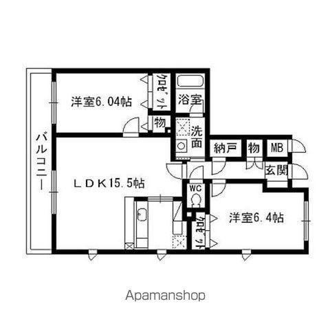 コンフォートシティ成田(2LDK/3階)の間取り写真